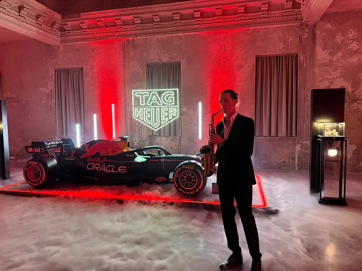 Saxophonist beim Firmenevent von TAG Heuer in Wien
